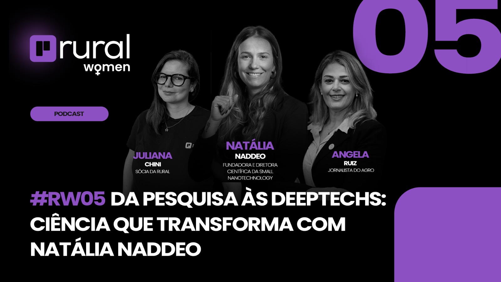 Rural Women Podcast - Episódio 05 - Da Pesquisa às Deeptechs: Ciência que Transforma com Natália Naddeo